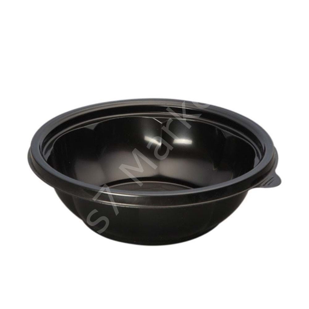 Sıcağa Dayanıklı 750gr Siyah Yemek Kabı ve Kapak (300'lü Koli)