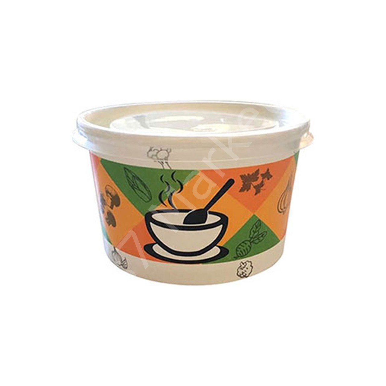 Karton Çorba Kasesi Kapaklı 16 Oz (500'lü Koli)