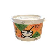 Karton Çorba Kasesi Kapaklı 16 Oz (500'lü Koli)