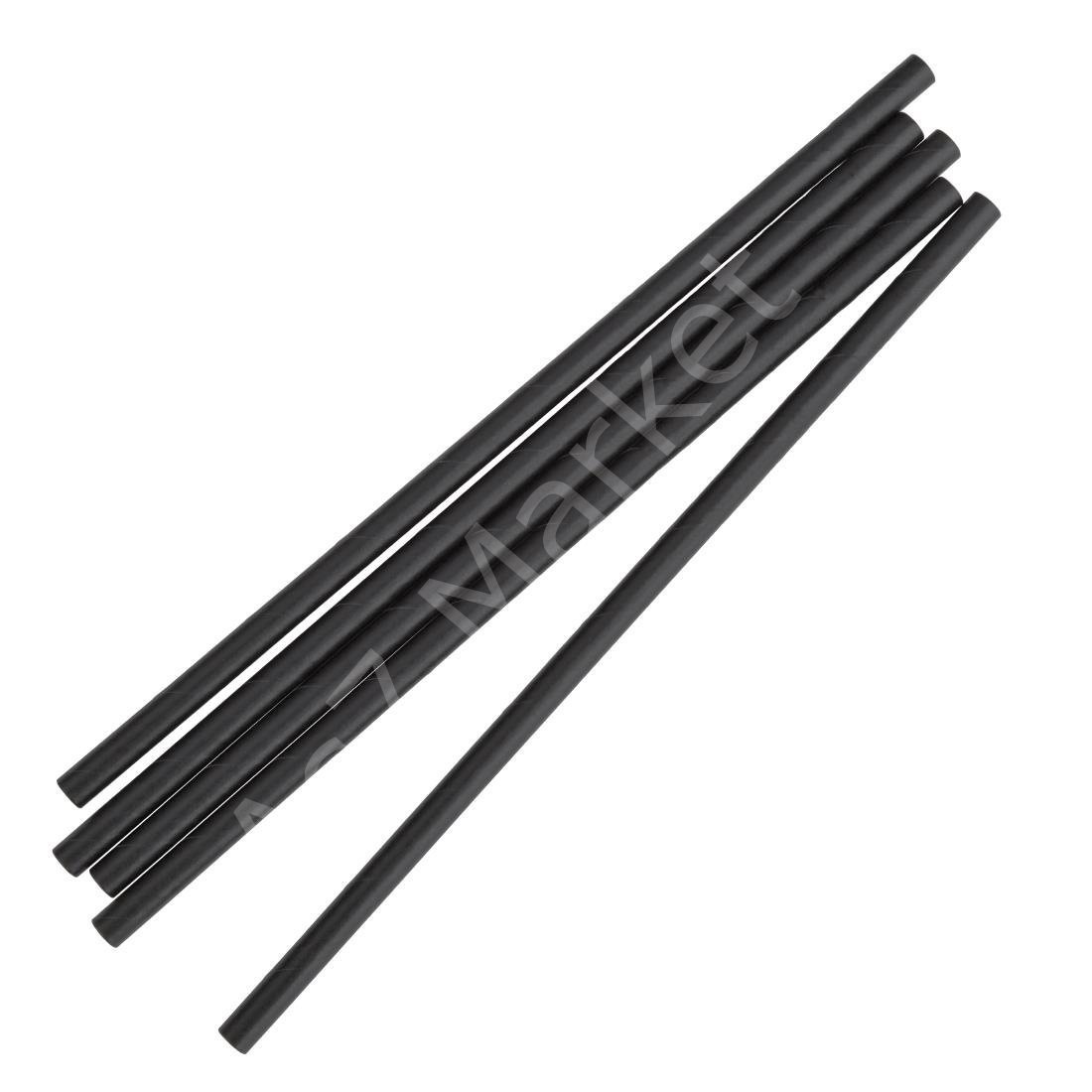 Siyah Kağıt Pipet 6x197 mm (5000'li Koli)