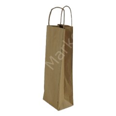 Kraft Çanta 12,5x36x8 Cm Burgu Sap Şişe Çantası (100'lü Paket)