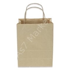 Kraft Çanta 18x25x10 Cm Burgu Sap Kraft (250'li Koli)