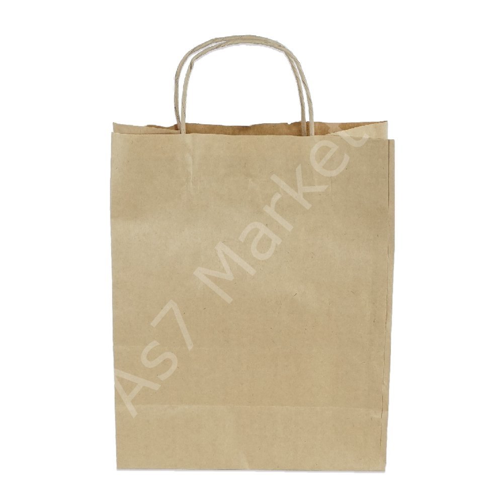 Kraft Çanta 22x28x11Cm Burgu Sap Kraft (250'li Koli)
