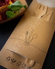 Kraft Kalın Çatal Bıçak Zarfı (100'lü Paket)