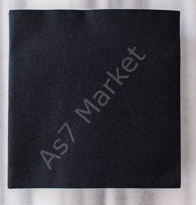 Siyah Airlaid Kumaş Dokulu Peçete 20x20 1/4 (50'li Paket)