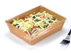 Kraft Dikdörtgen Tuktuk -  Tava Kapaklı 750 ml ( Koli İçi 400 Adet )