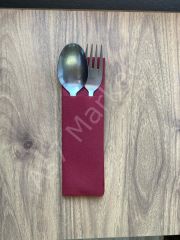 Kumaş Dokulu Airlaid Cepli Midi Bordo Peçete 50'li
