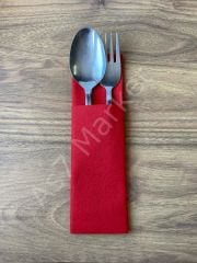 Kumaş Dokulu Airlaid Cepli Midi Kırmızı Peçete 50'li